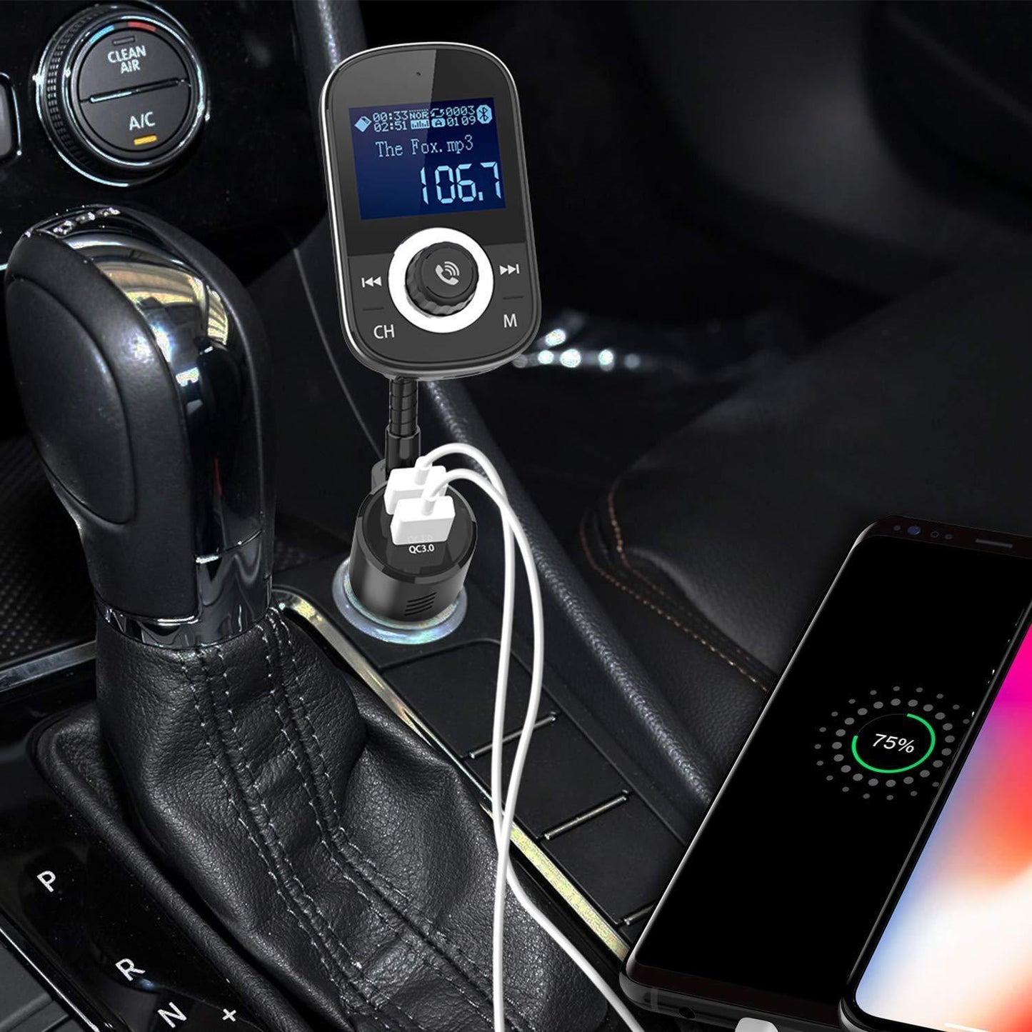 ABS Car MP3 Player with FM Function and USB Interface