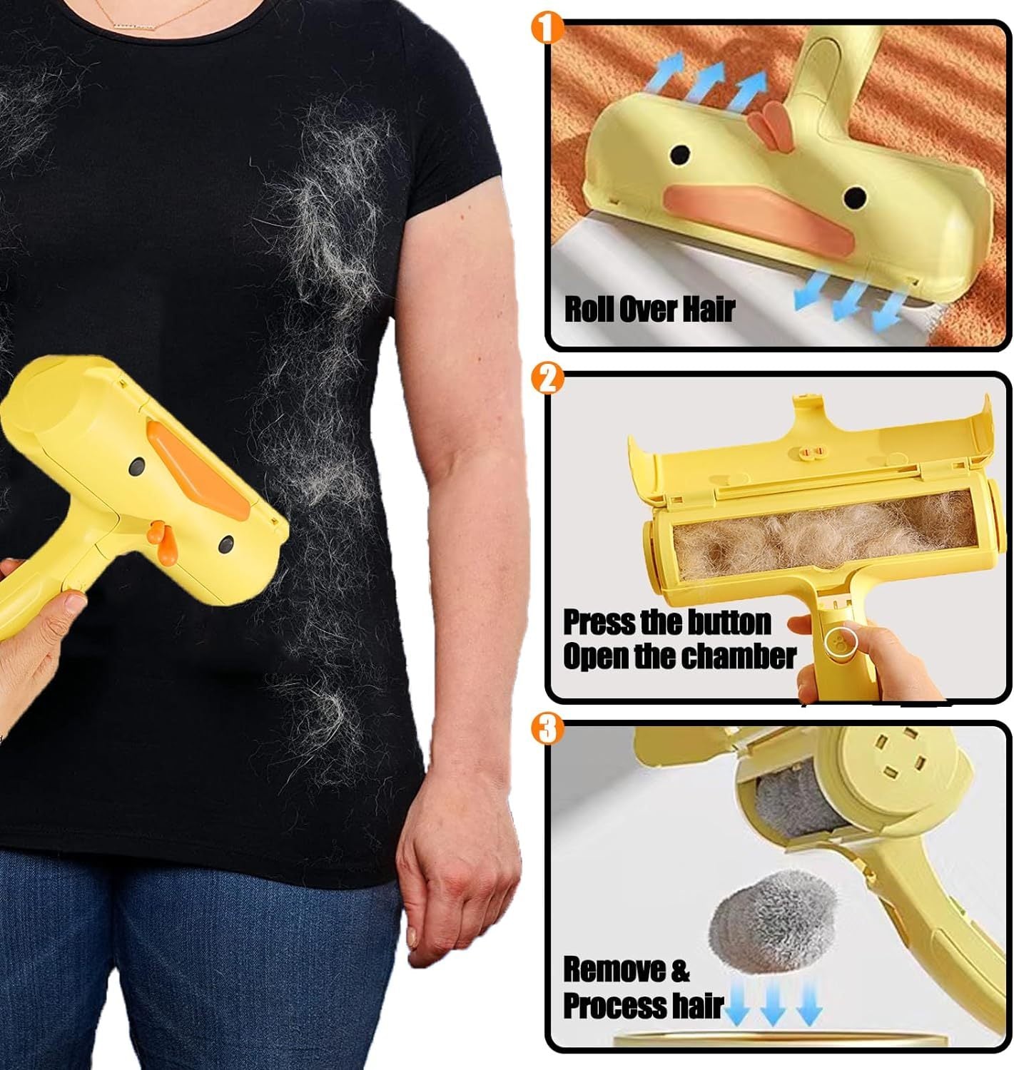 holding reusable pet hair remover