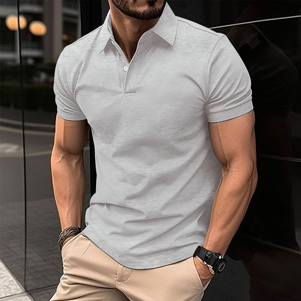 Summer Men's Solid Color Polo Shirt