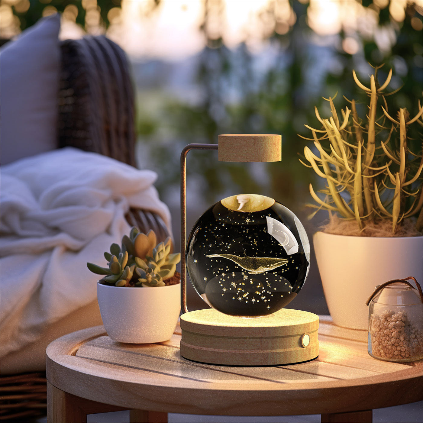Crystal Ball Night Light with Warm Glow