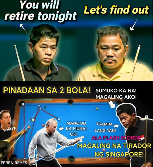 In a very good fight! Efren Bata Couldn't Stop Himself "Isainag!" Magic Great Slingshot And Coach Of Singaporean Billiard Players Stunned!