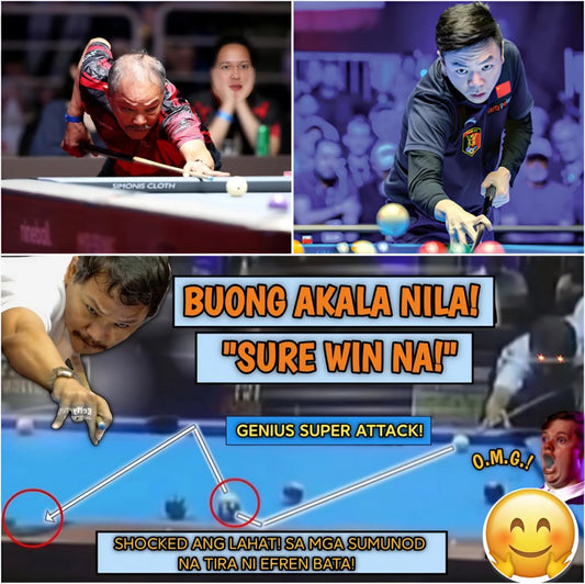 They think China's 2X world champion will win! But everyone was stunned and amazed by Efren Bata's miraculous shots!