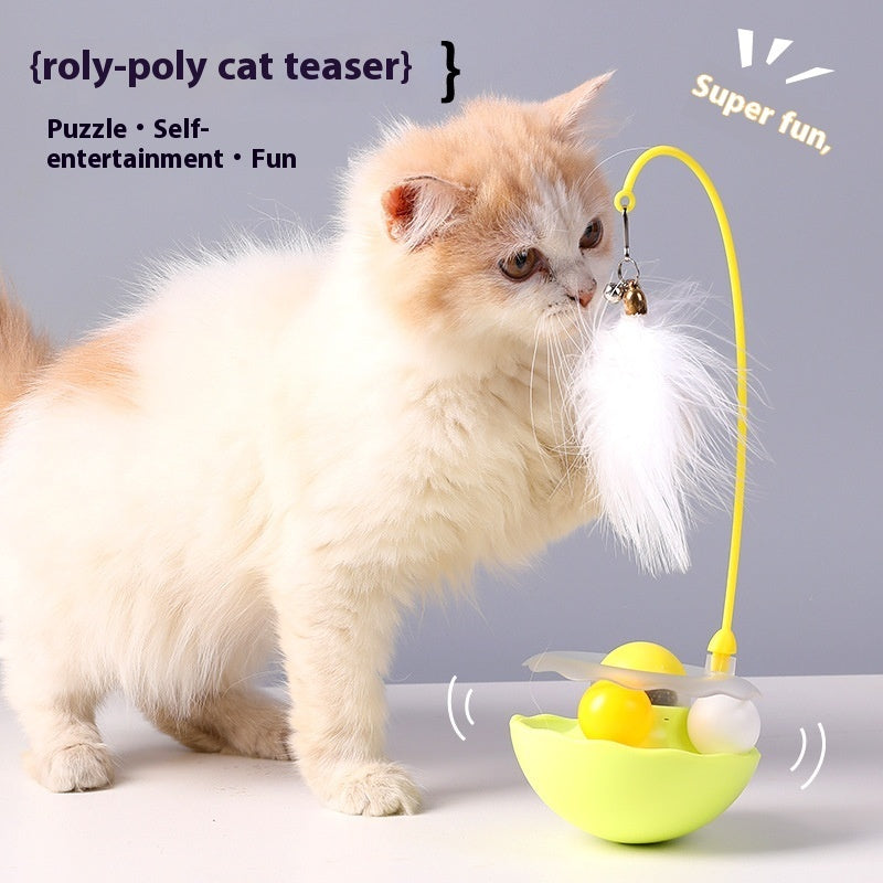 Interactive Cat Toy with Catnip, Feather, and Bell