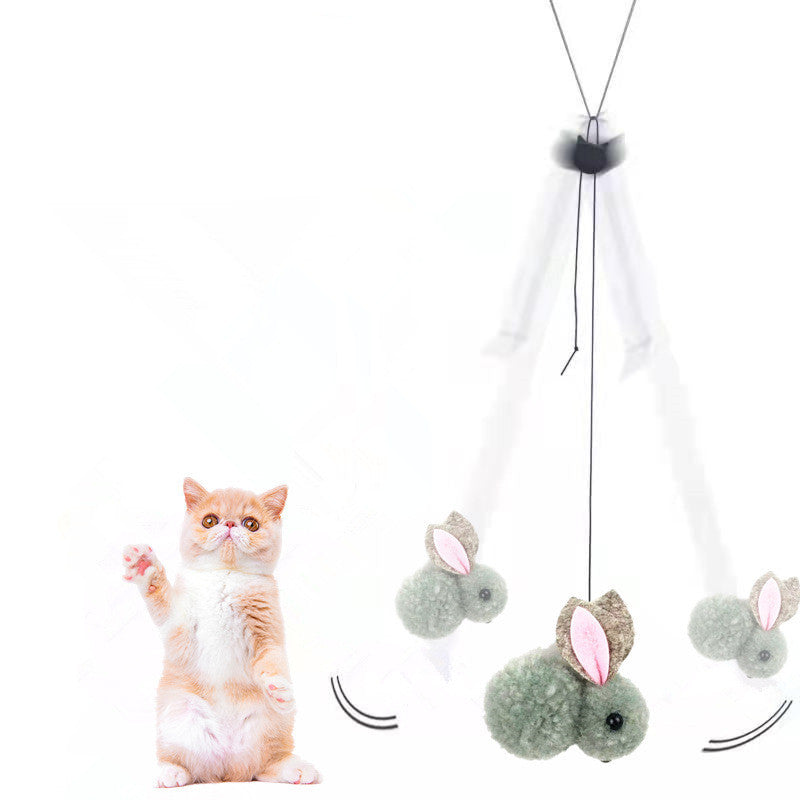 Funny Cat Stick Hanging Toy with Rabbit Design