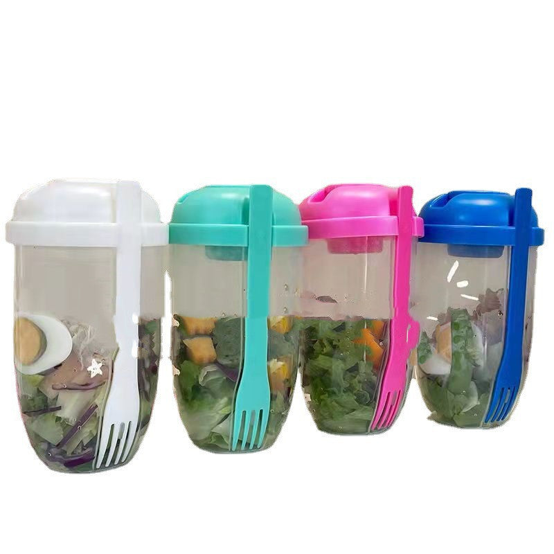 Leak-proof Salad Cup with Fork & Salad Dressing Holder