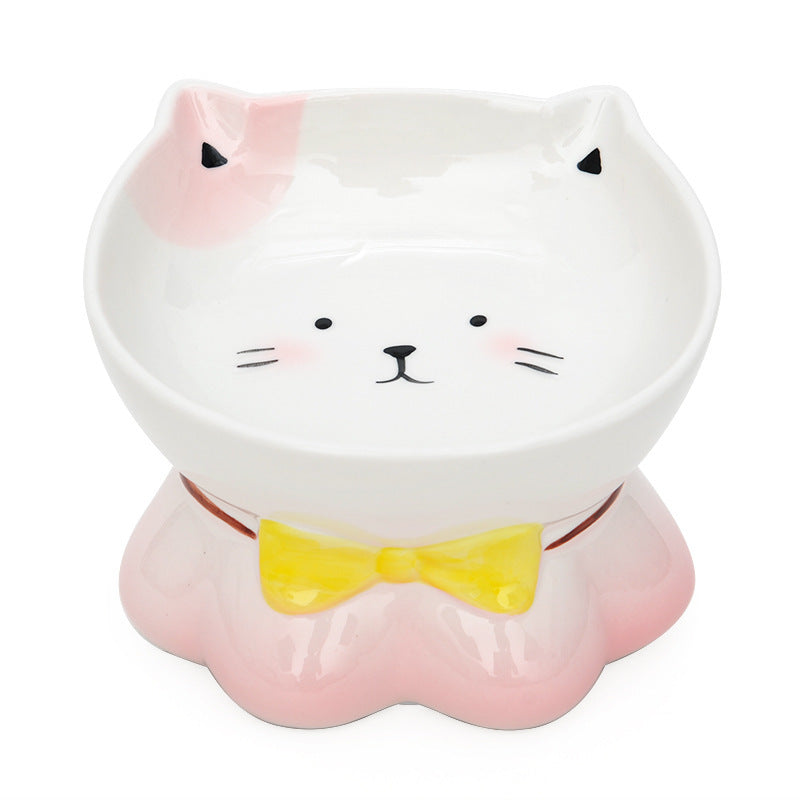 Lucky Cat Ceramic Bowl - Cat Food and Water Dish