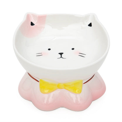 Lucky Cat Ceramic Bowl - Cat Food and Water Dish