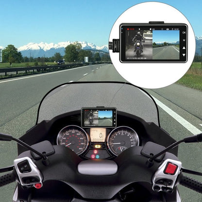 12MP Dual Lens Motorcycle Driving Recorder with 3.0" Screen - Waterproof & High Precision