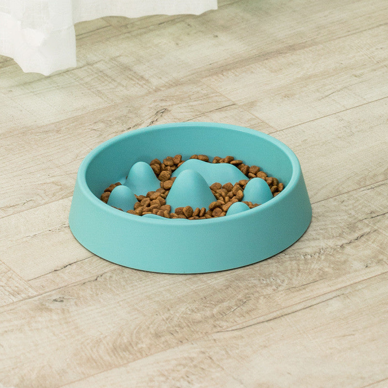 Scientific Mountain Shape Pet Food Plate Slow Eating Design