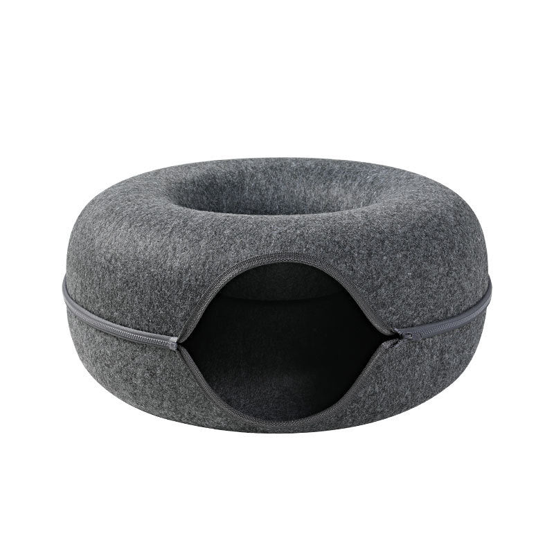 Cat Felt Tunnel Nest for Cats - Dual-Use Game and Rest Bed