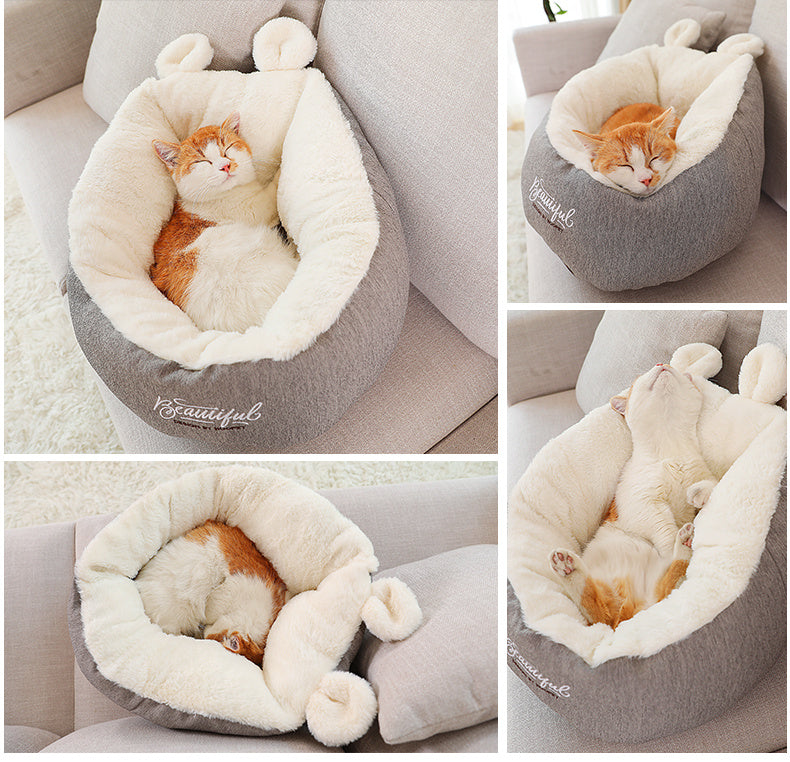 Warming Pet Bed - Soft Sleeping Bag & Pet Cushion