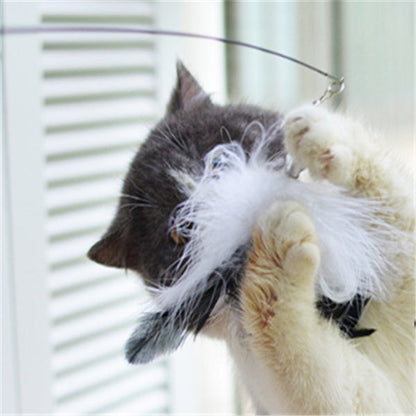 Funny Cat Stick with Super Flexible Wooden Handle for Playful Cats