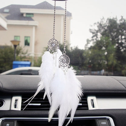 Dream Catcher Car Ornament - Metal and Feather Car Ornaments