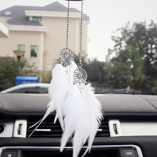 Dream Catcher Car Ornament - Metal and Feather Car Ornaments