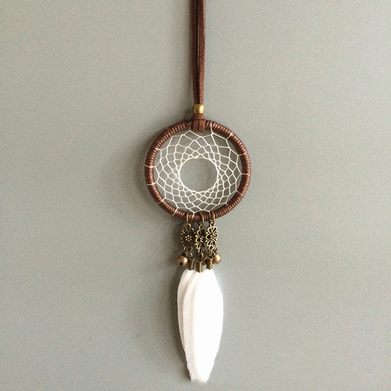 Creative Feather Car Pendant white