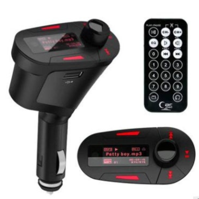 Car Kit MP3 Player Wireless FM Transmitter Modulator USB SD MMC Red LCD