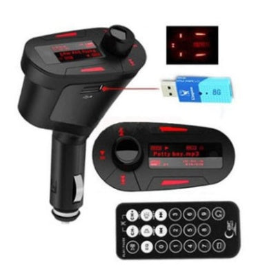 Car Kit MP3 Player Wireless FM Transmitter Modulator USB SD MMC Red LCD