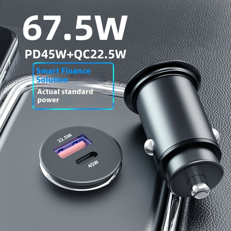 67.5W Zinc Alloy PD45W Super Fast Charge Car Charger