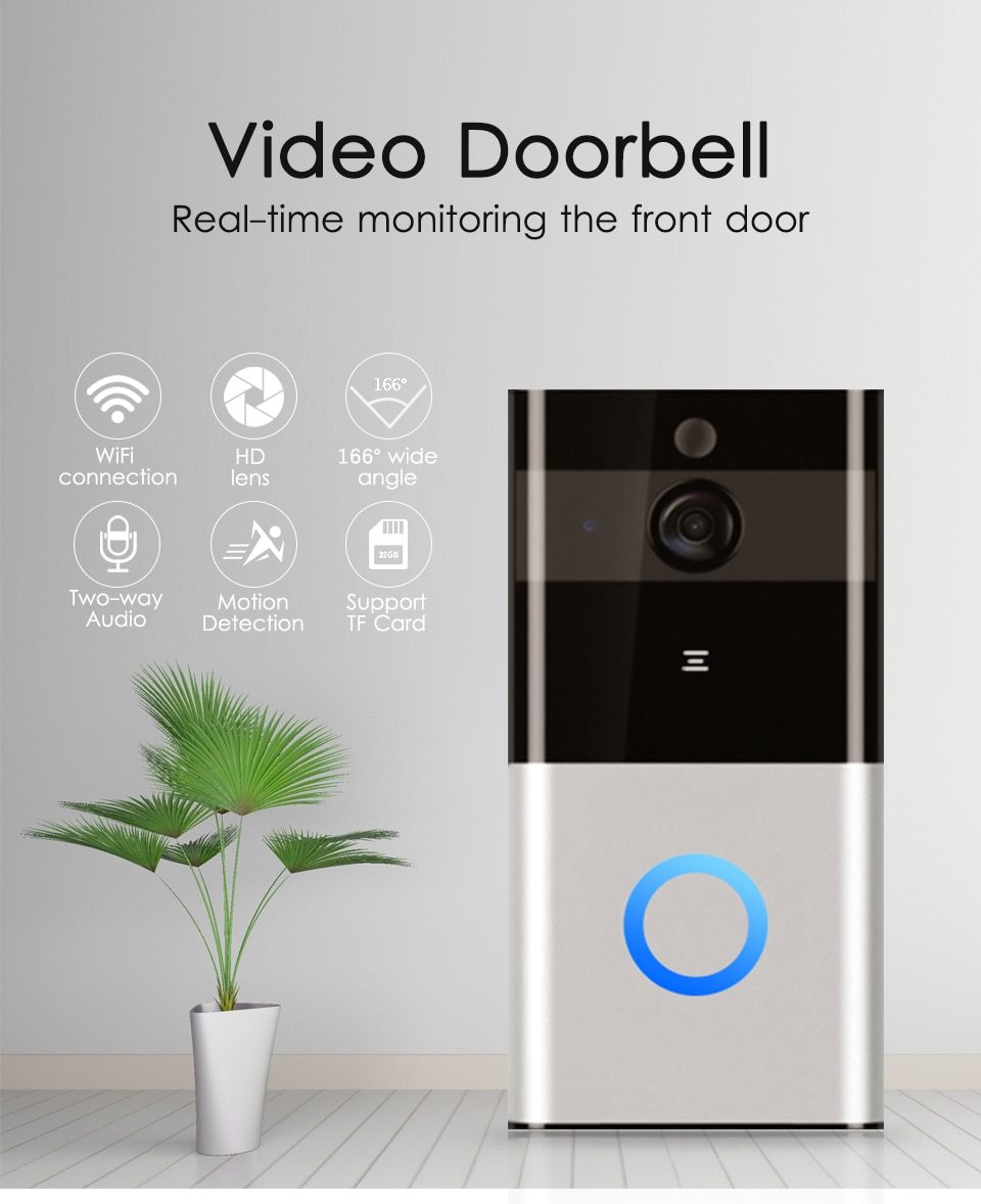 Marlboze Visual Doorbell Wireless Intercom with PIR Motion Detection