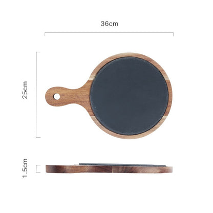 Black Wood Pizza Dish