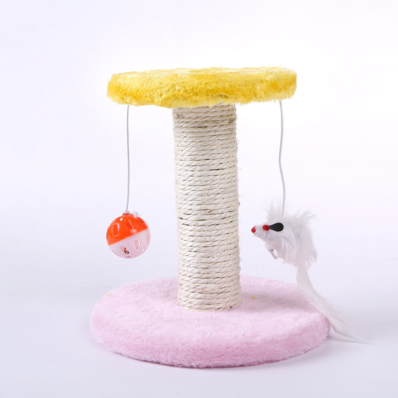 Flannel and Sisal Kitten Table for Cat Climbing