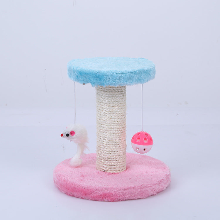 Flannel and Sisal Kitten Table for Cat Climbing