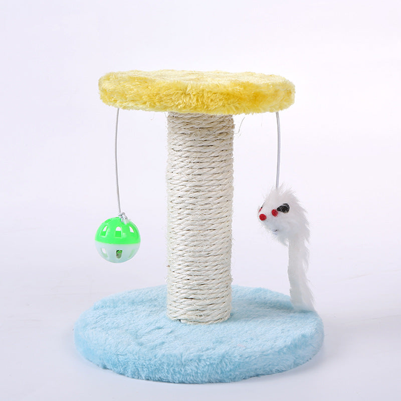 Flannel and Sisal Kitten Table for Cat Climbing