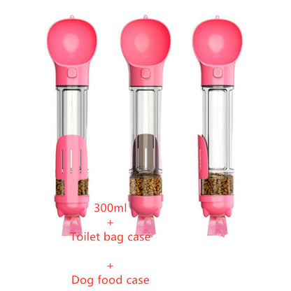 3-in-1 Portable Dog Water Bottle, Feeder, and Bag Storage