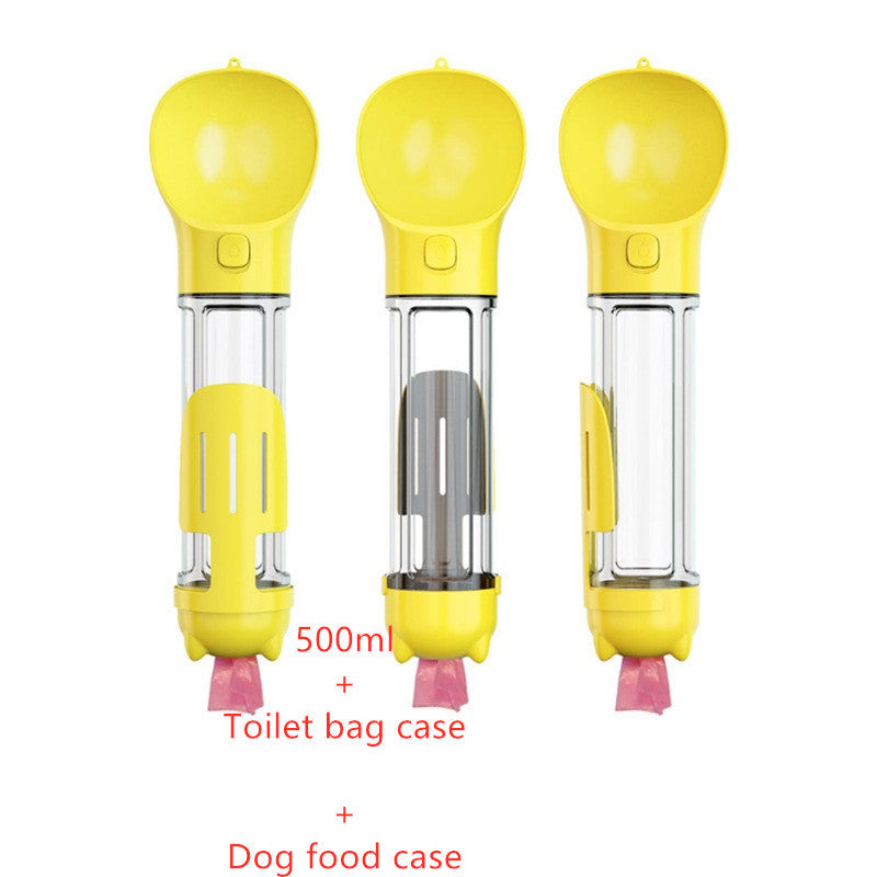 3-in-1 Portable Dog Water Bottle, Feeder, and Bag Storage