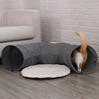 Luxury Model Tunnel Nest for Cats - High-Quality Velvet Round Nest