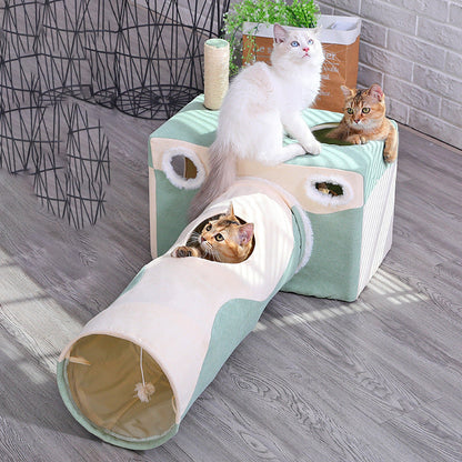 Luxury Model Tunnel Nest for Cats - High-Quality Velvet Round Nest