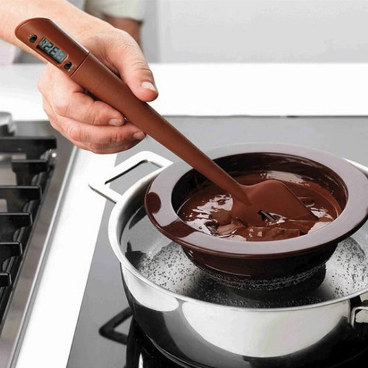 Digital Cooking Thermometer With Silicone Scraper Spatula