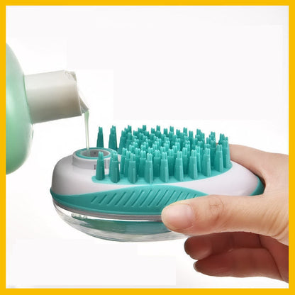 Silicone Pet Bath Brush with Built-in Liquid Storage