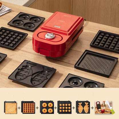 Retro Red Sandwich Waffle Breakfast Machine