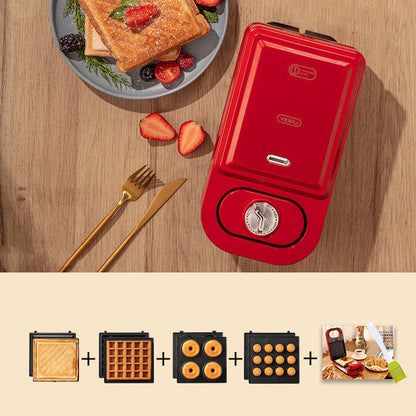 Retro Red Sandwich Waffle Breakfast Machine