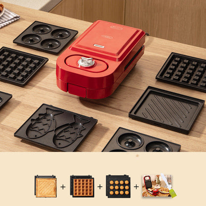 Retro Red Sandwich Waffle Breakfast Machine