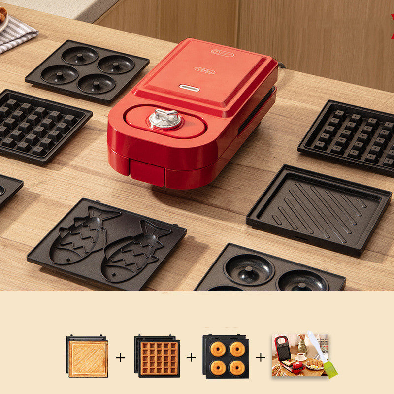 Retro Red Sandwich Waffle Breakfast Machine