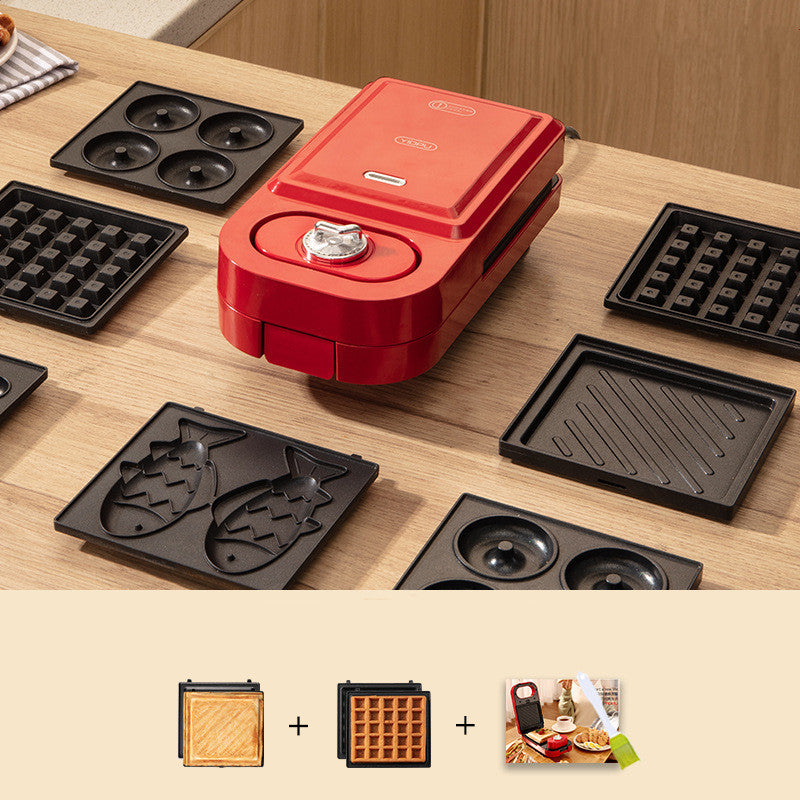 Retro Red Sandwich Waffle Breakfast Machine