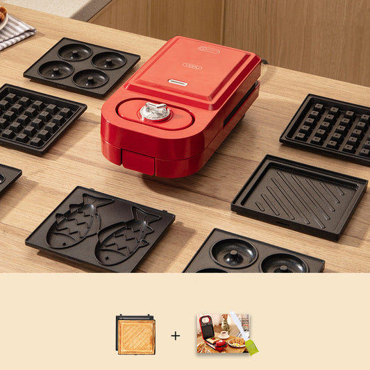 Retro Red Sandwich Waffle Breakfast Machine