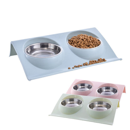 Stainless Steel Pet Double Bowl for Safety and Easy Cleaning