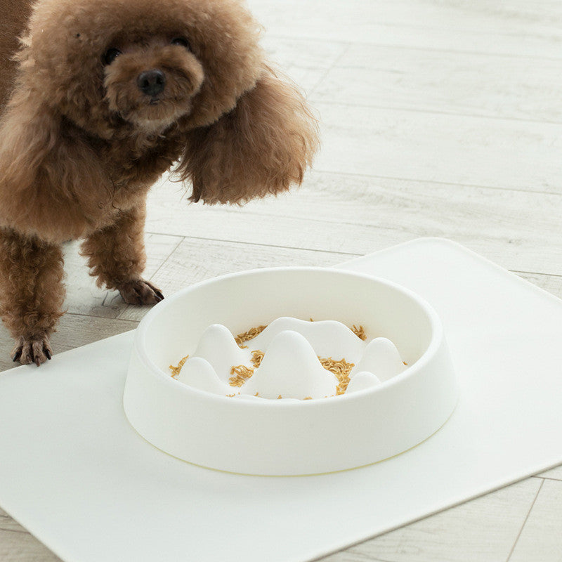 Scientific Mountain Shape Pet Food Plate Slow Eating Design