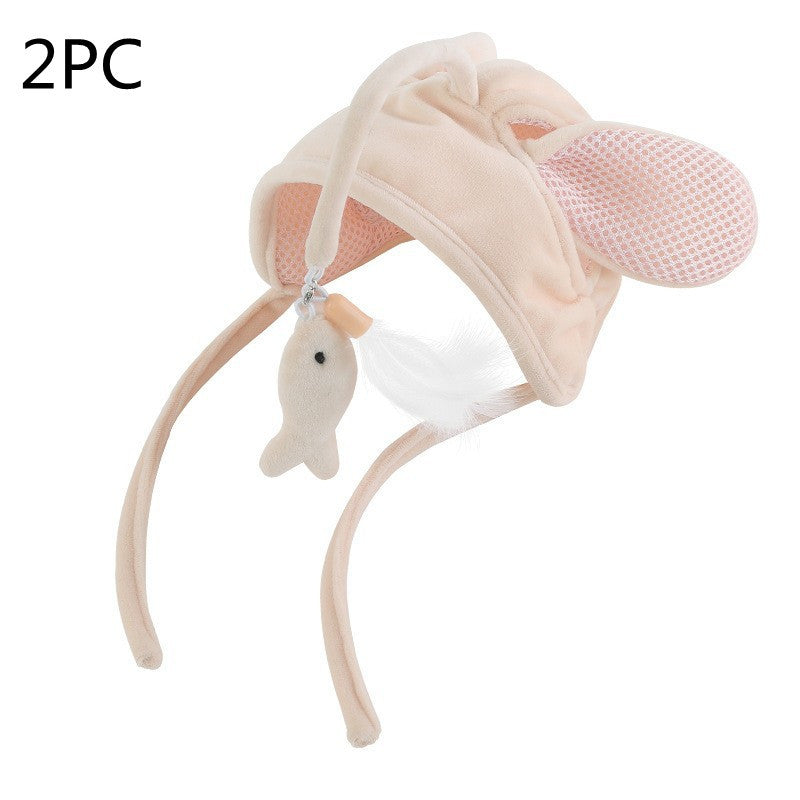 Head-Mounted Cat Toy for Hands-Free Fun| Indoor Cat Teaser Hat