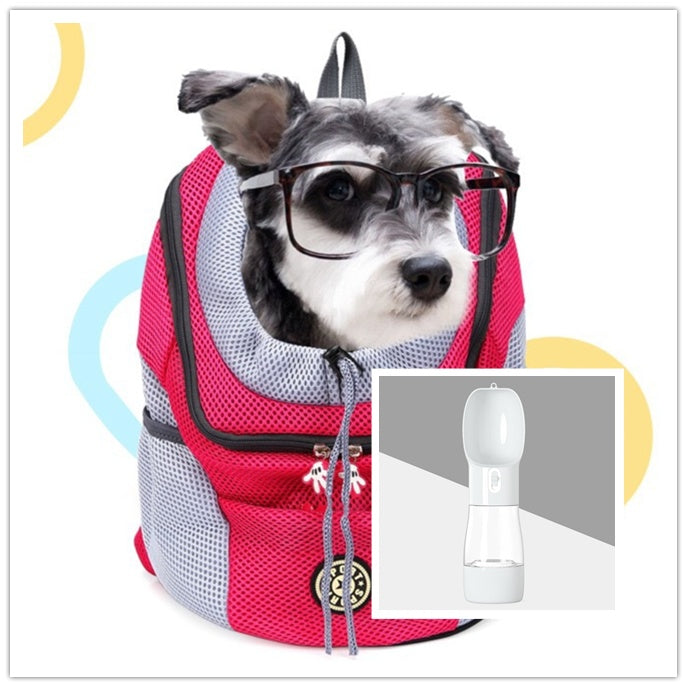 Pet Dog Carrier Backpack - Double Shoulder Travel Bag with Mesh