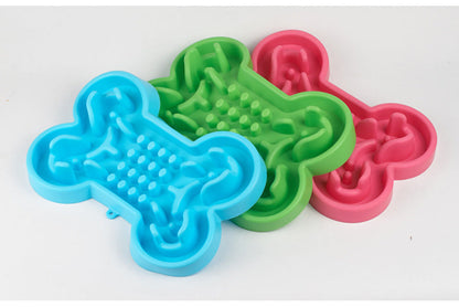 Bone Puzzle Silicone Pet Bowl - Slow Feeder for Dogs and Cats