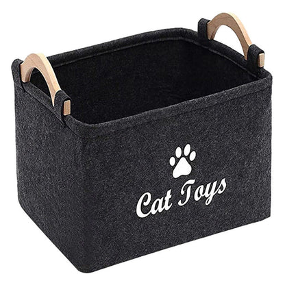 Felt Pet Toy Storage Basket - Large Capacity Organizer