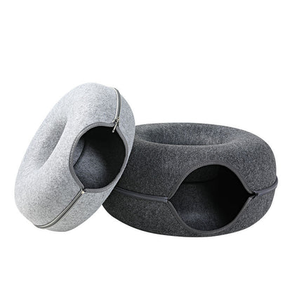 Cat Felt Tunnel Nest for Cats - Dual-Use Game and Rest Bed