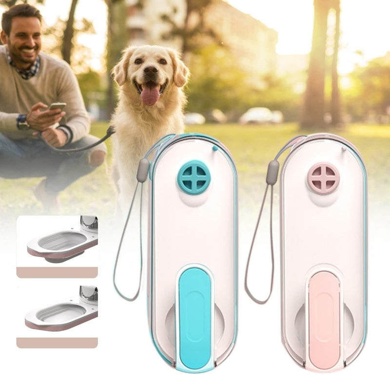 Foldable dog water bottle for portable pet hydration