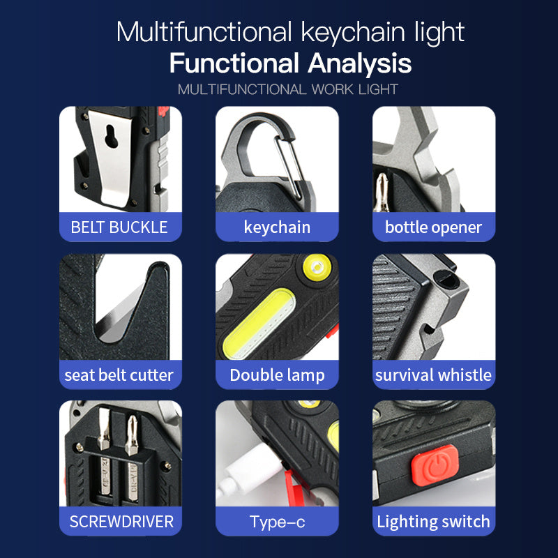 Emergency Multifunctional Handheld Light with Mountaineering Buckle