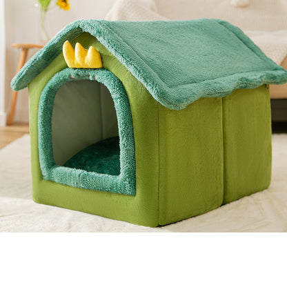 Cozy Foldable Pet House | Warm Winter Bed for Dogs & Cats