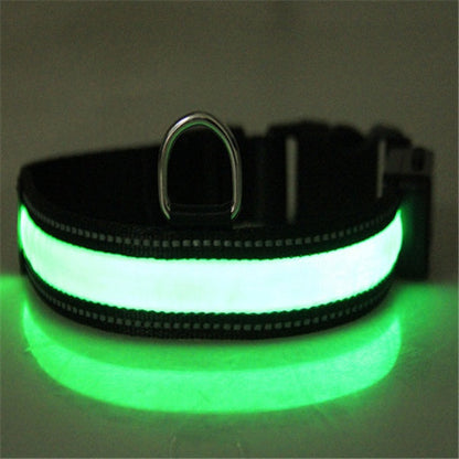 Solar Charging Pet Collar with LED Light | Adjustable Size for All Dogs